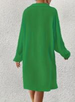 Large Size Women's Long Sleeved Kimono Cover Up Shirt - Image 5