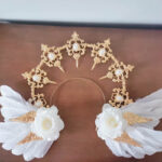 Halo hair ornament gorgeous white angel headdress - Image 4