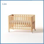 Pine Crib Solid Wood Splicing Unpainted Mobile Multifunctional Lengthened Adjustable Children's Bed - Image 2