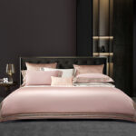 Light Luxury Solid 140 Thread Count Embroidery Solid Four Piece Bedding Set - Image 2