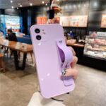 Compatible with Apple, Simple Solid Color IPhone12 11promax Mobile Phone Case Mini Stand Soft Shell - Image 4