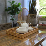Tea Table Storage Rattan Desktop Storage Box Tray - Image 3