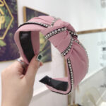 Fabric Diamond-studded Knotted Wide-brimmed Toothed Headband - Image 5