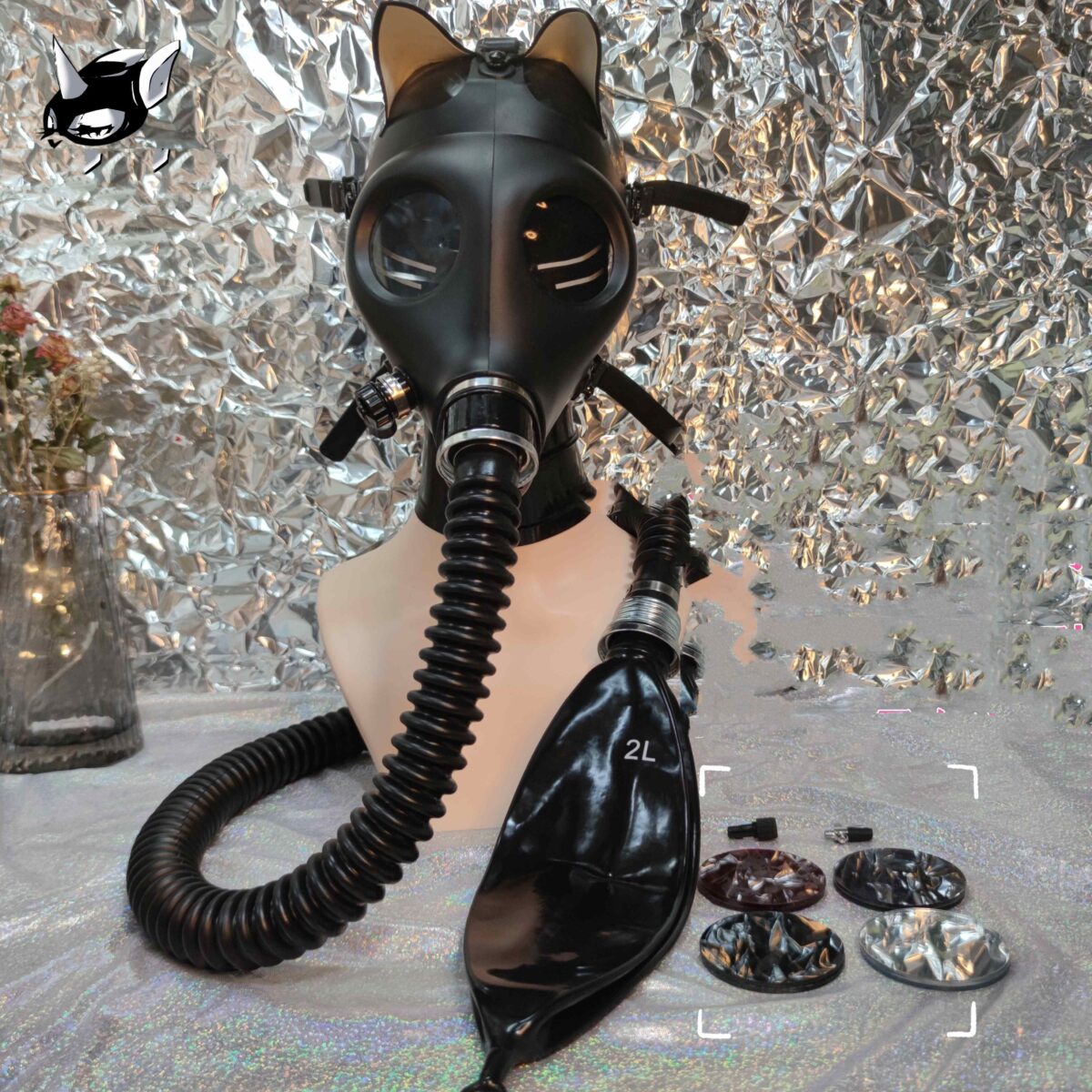 Latex Gas Mask Choking Set Breathing Bag - Image 2