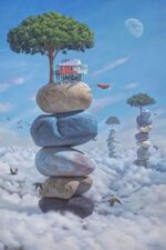 Digital Painting Stone Mountain Modern Home Decoration - Image 2