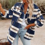 Plaid Button Flannel Woolen Shirt - Image 3
