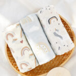3-piece Combination Baby Swaddling Blanket 2-layer Bamboo Fiber Easy To Dry Gauze Towel Thin Summer - Image 9