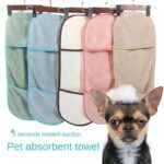 Pet Super Absorbent Towel Cat And Dog Quick Drying Towel Pocket Style Scrub Gloves Bath Towel - Image 4