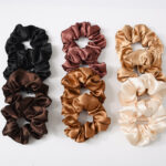 Satin Cloth Large Intestine Circle Hair Tie Set Solid Color - Image 2