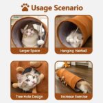 Cat Tunnel For Indoor Cats Collapsible Kitty Tunnel With Plush Ball Easy To Clean Cat Supplies - Image 10