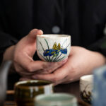 Kutani-yaki Five-grass Flower Ceramic Tea Cup Handmade Retro Set - Image 4