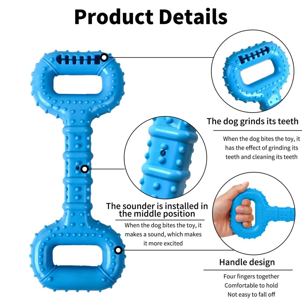Dog Bones For Aggressive Chewers, Dog Chews Toys Long Lasting, Interactive Dog Bone Toys With Pull Band, Dog Teething Toy - Image 5