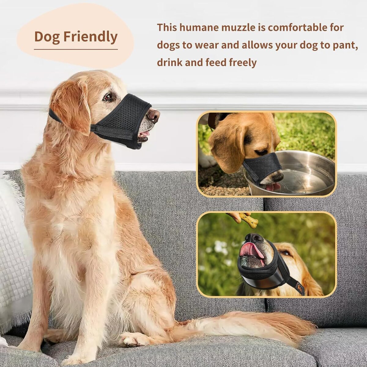 Dog Muzzle For Large Medium Small Dogs Mesh Muzzle For Dog To Prevent Biting Chewing Licking Eating Soft Dog Muzzle With Front Opening Design For Drinking Panting - Image 7