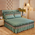 Quilted Lace Bed Skirt Thickened Plus Cotton Bedspread Single Piece Simmons Bed Cover Bed Circumference 1.8m Bed - Image 10