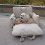 Linen Car Safety Seat Front Dog Bed - Image 4
