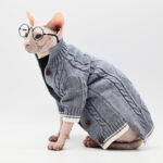 Pure Cotton Knitted Soft Fabric Hairless Cat Sweater - Image 4