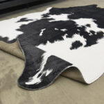 Shaped Whole Big Black Cow Carpet With Imitation Animal Pattern - Image 2