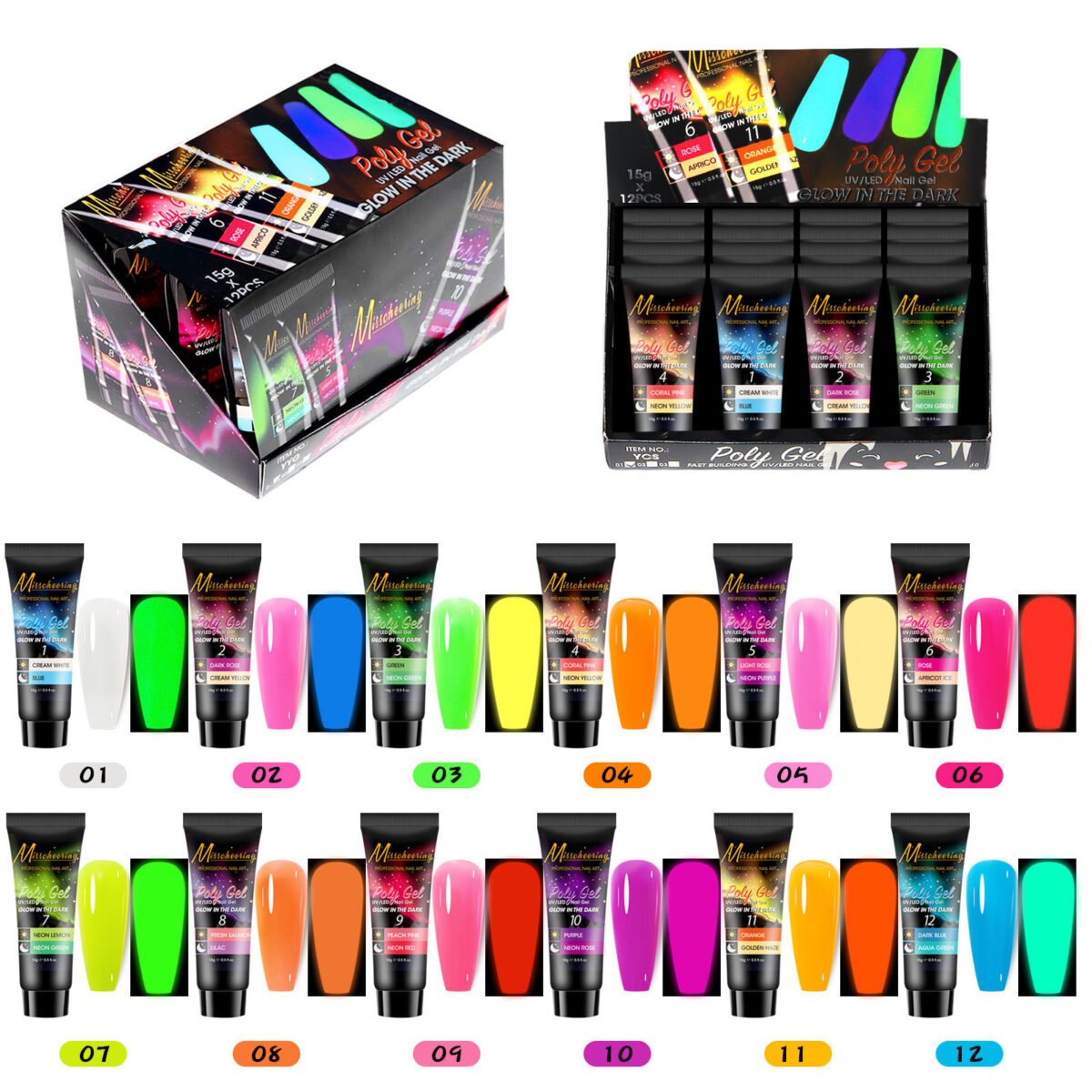 12 Color Extender Sequin Nail Enhancement Set - Image 6