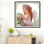 Little angel cross stitch cute wing girl - Image 3