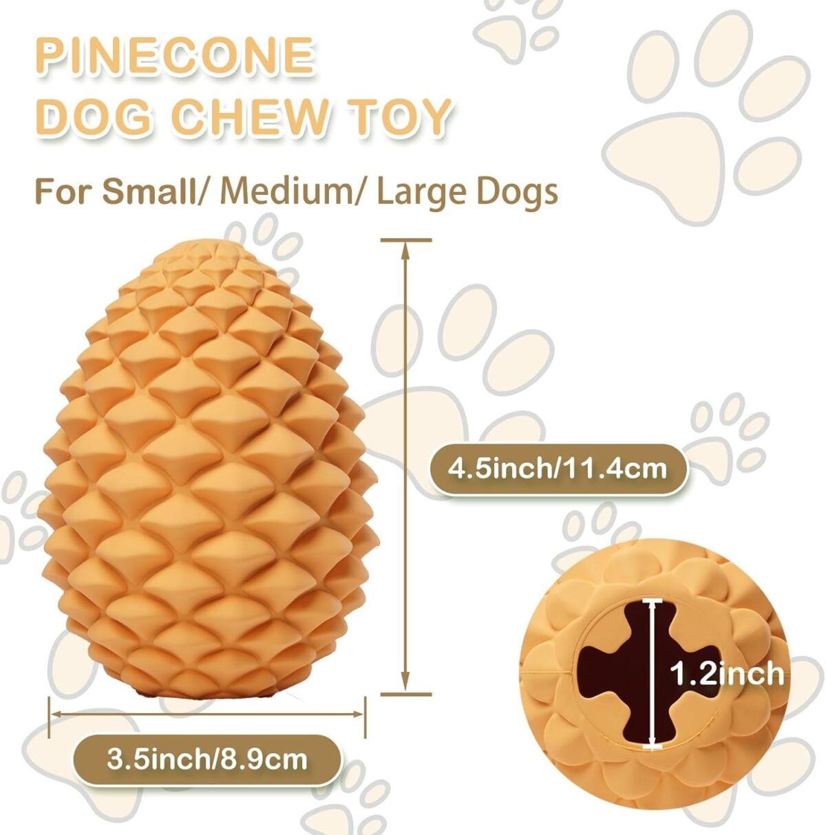 Pine Cone Tough Dog Toys For Aggressive Chewers Dog Chew Toys With Interactive Dog Treat Dispenser Indestructible Dog Toy For Medium Large Dogs  Heavy Duty Dog Presents - Image 3