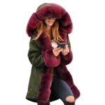 Cotton-padded Jacket Fur Collar Coat Hooded - Image 3