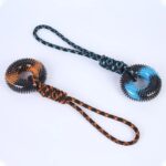 Knot Rope Dog Accessories Hand Pull Double Color Barbed Circle Molar Bite Resistance Interactive Training Pull Rope Dog Toys - Image 3