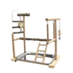 Parrot Toys Tiger Skin Peony Bird Stand Xuanfeng Xiaotai Stand Pepper Wooden Stand Sub-stand Pole - Image 5