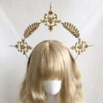 Wheat Ear Cross Feather Church Pope Golden Hair Ornament - Image 8