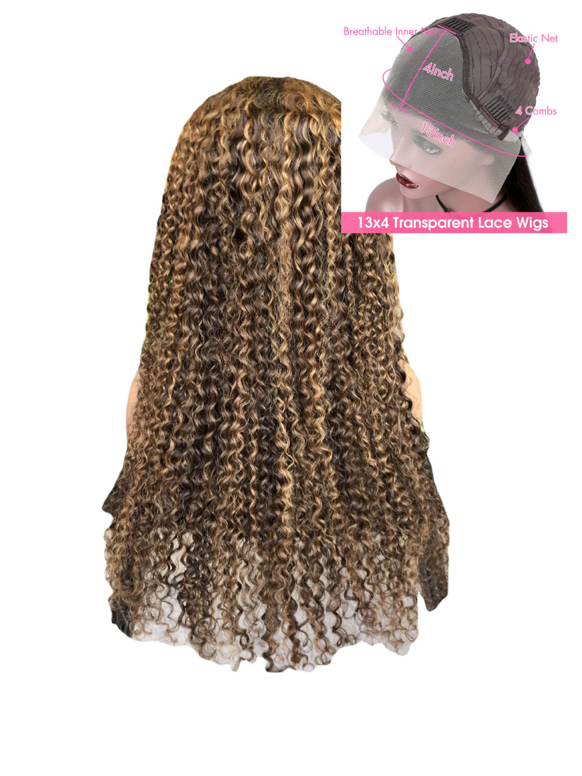 Piano Inter-color Highlight Curly Lace Wig - Image 9