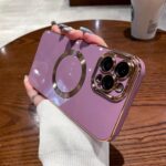 Applicable To 15 Series Solid Color Brushed 6D Electroplating Magnetic Phone Case - Image 4
