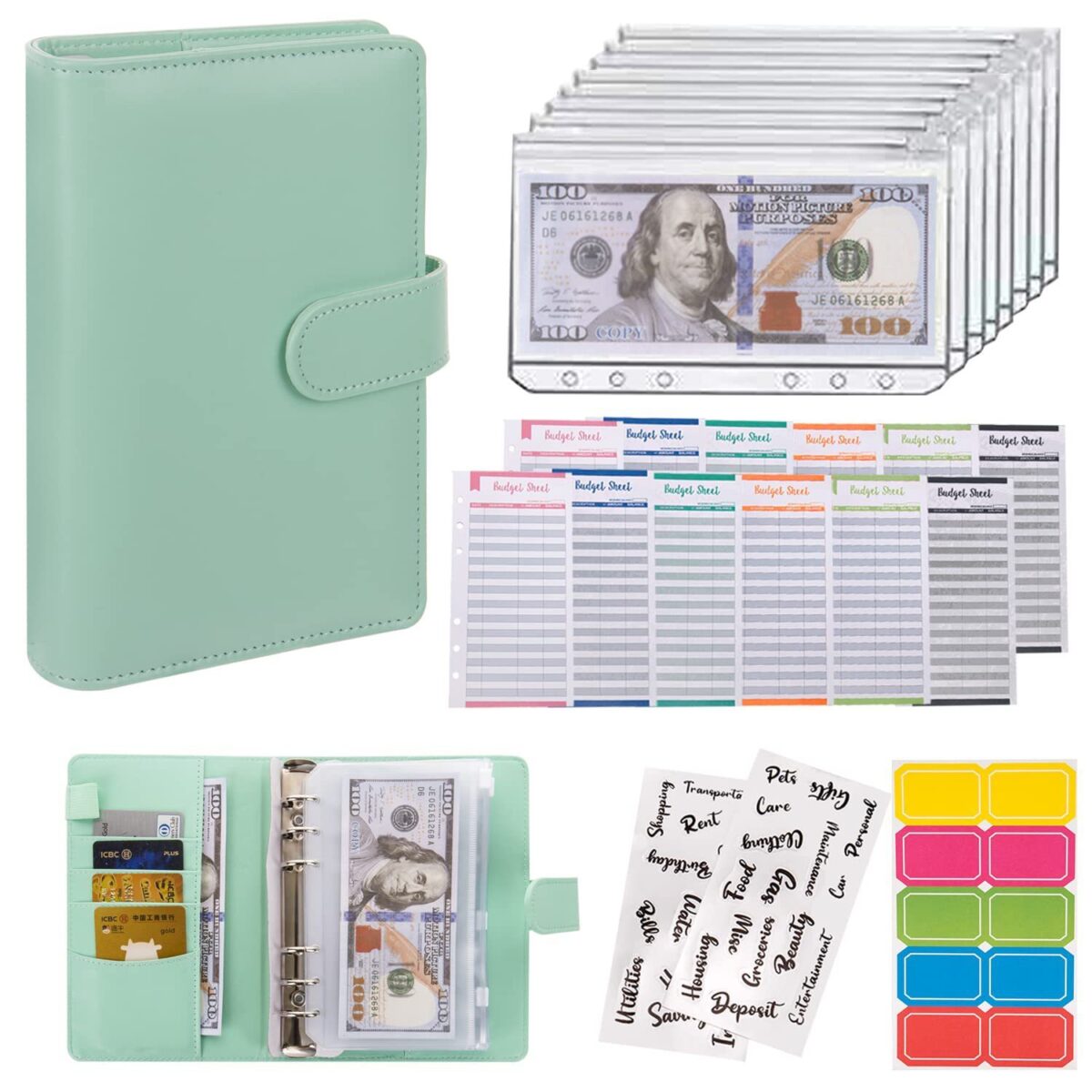 Macaron Loose-leaf Leather Notebook With Zipper Wallet Bill Storage Bag - Image 2