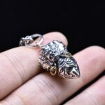 S925 Sterling Silver Personalized Retro Tibetan Three-head Vajra Pendant - Image 4