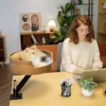 Desktop Cat Nest Suspension Desk Lifting Rotating Bracket Cat Climbing Frame Cat Nest - Image 2