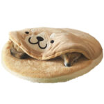 Japanese net red creative copper  firewood dog pet nest cartoon short plush round cat dog mat - Image 2