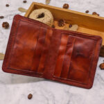First Layer Cowhide Multiple Card Slots Skeleton-skin Vertical Mini Wallet - Image 6