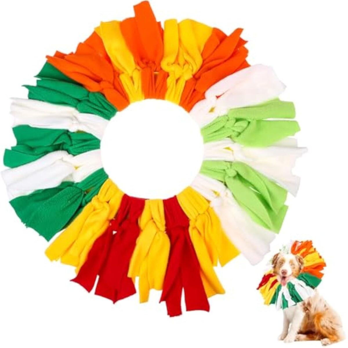 Interactive Sniffle Dog Toy For Throwing, Snuffle Pet Flying Disk For Dogs, Dog Flying Toy, Dog Sniffing Collar Toy Soft Polar Fleece Relieve Boredom Sniff Ball Enrichment Toy For Pet - Image 1