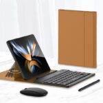 Wireless Keyboard Folding Leather Case Folding Mobile Phone Creative Holder Bluetooth Mouse - Image 3