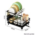 Kitchen Single Two-tier Bowl And Dish Storage Rack Draining Rack - Image 10