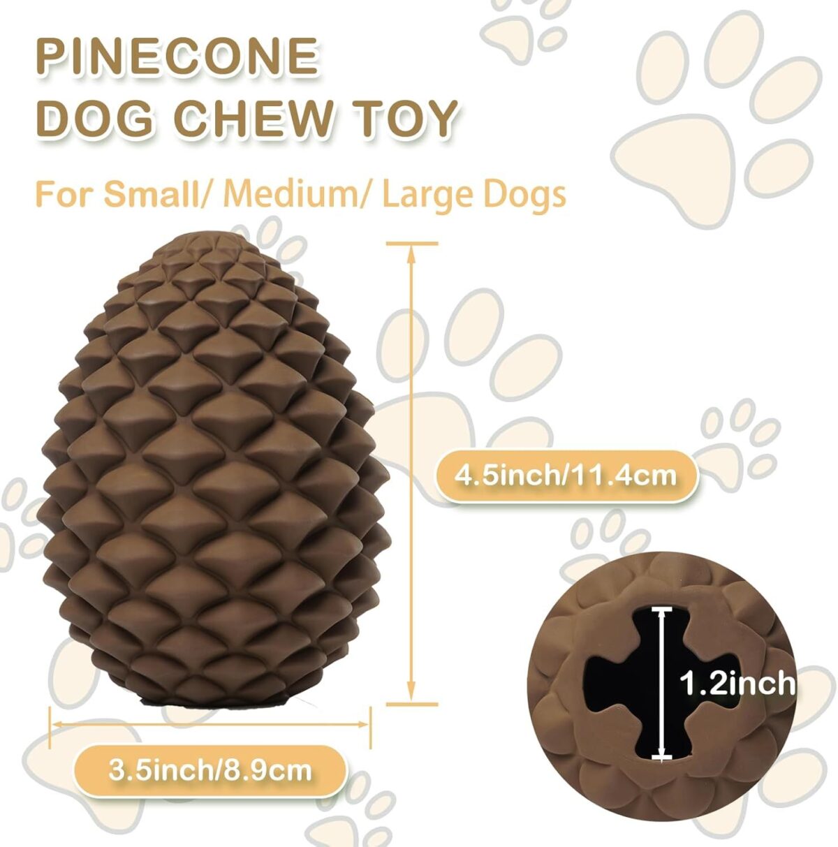Pine Cone Tough Dog Toys For Aggressive Chewers Dog Chew Toys With Interactive Dog Treat Dispenser Indestructible Dog Toy For Medium Large Dogs  Heavy Duty Dog Presents - Image 5