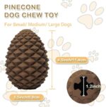 Pine Cone Tough Dog Toys For Aggressive Chewers Dog Chew Toys With Interactive Dog Treat Dispenser Indestructible Dog Toy For Medium Large Dogs  Heavy Duty Dog Presents - Image 5