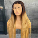 Women's Fashion Real Hair Gradient Wig Lace Headgear - Image 4