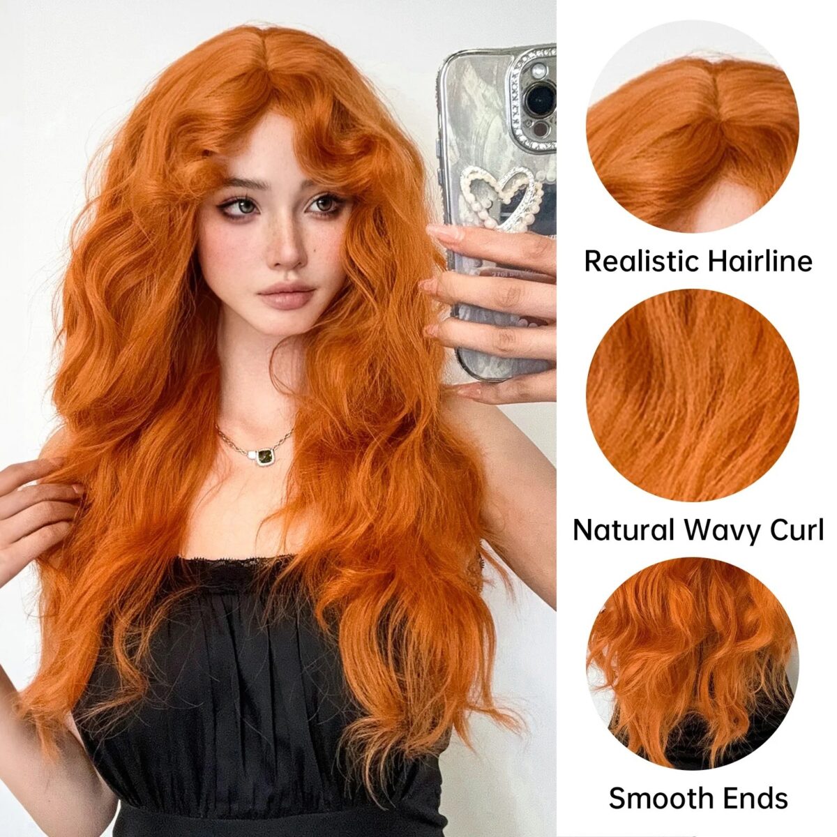 Wig Female Bangs Roller Fluffy Mid-length Hair Natural Full-head Wig - Image 4
