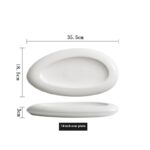 Irregular White Ceramic Dinner Plate - Image 9