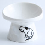 Cat Bowl Ceramic High-foot Oblique Single Bowl - Image 3