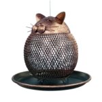 Cat Shaped Bird Feeder Cat Shaped Vintage Handmade Outdoor Decor Villa Garden Decoration Hanging Bird Outdoor Feeder - Image 3