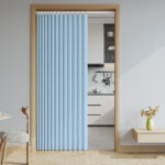 Household Solid Color Folding Partition Door Curtain - Image 7
