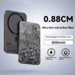 15W Magnetic Power Bank Wireless Carbon Fiber Magsafe Mobile Power Supply - Image 2