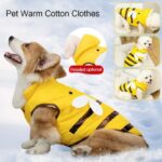Warmly Dog Coat Cute Bees Pets Costume Outfit Winter Dogs Clothes For Cold Weather Small Medium Large Dogs Jacket - Image 3
