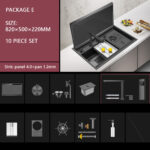 Sink With Cover Kitchen Stainless Steel Sink - Image 9