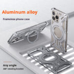 Aluminum Alloy Phone Case Full-covered Magnetic Rotating Bracket